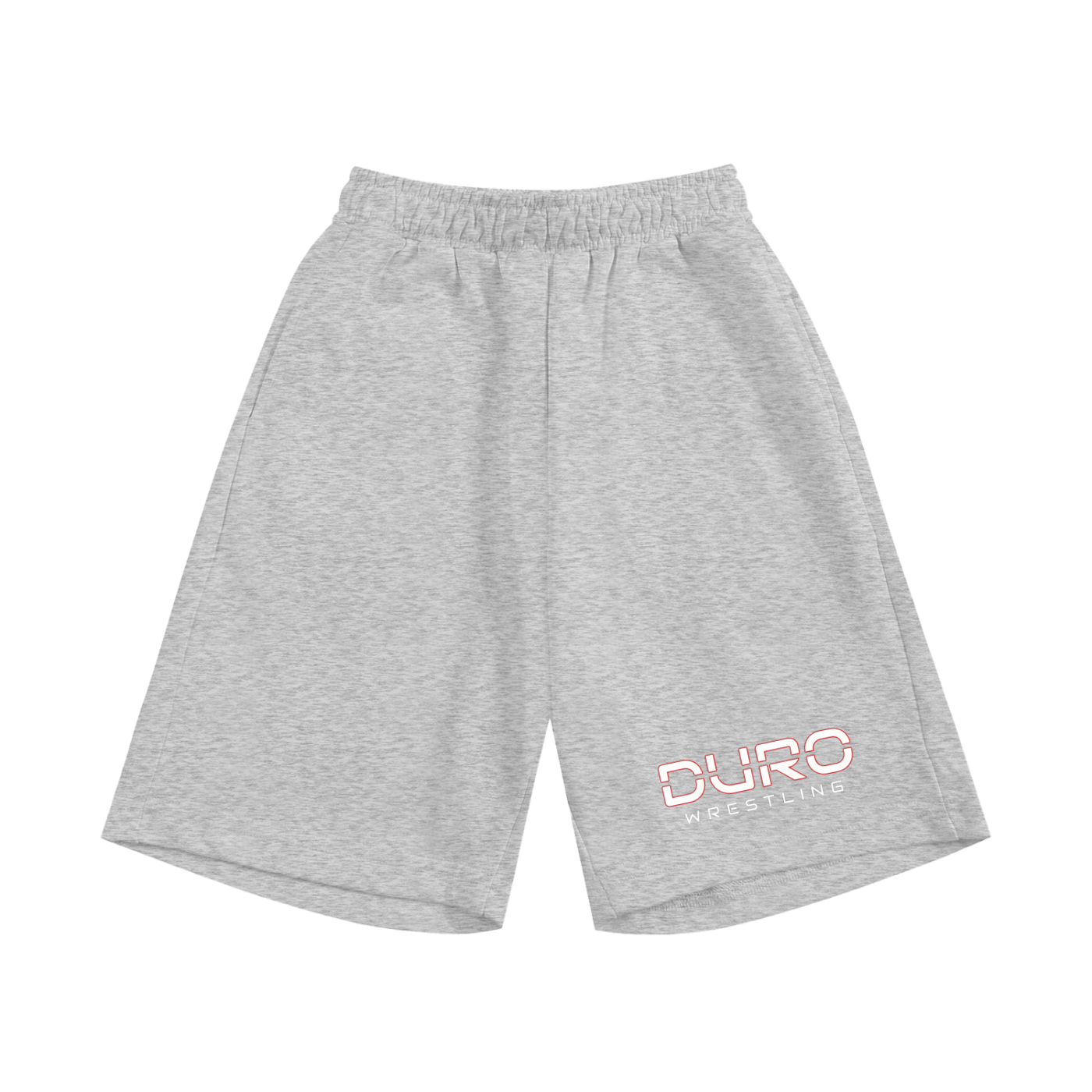 DURO Youth Wrestling cotton shorts in navy blue, front view