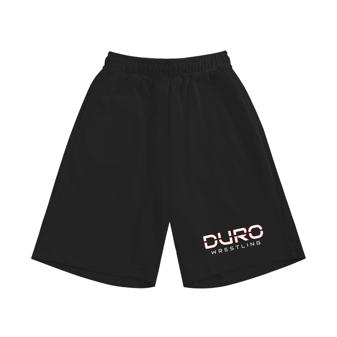 DURO Youth Wrestling cotton shorts in flower grey, front view