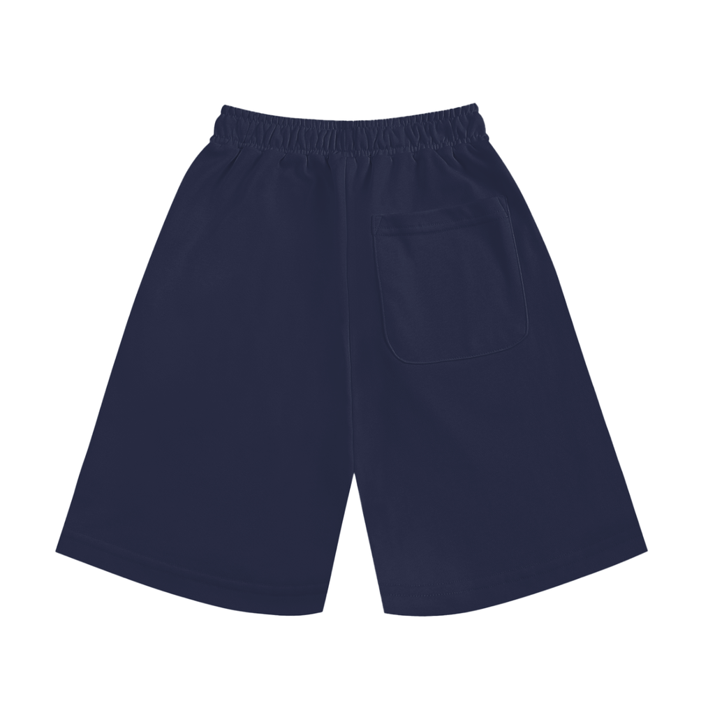 DURO Youth Wrestling cotton shorts in navy blue, back view