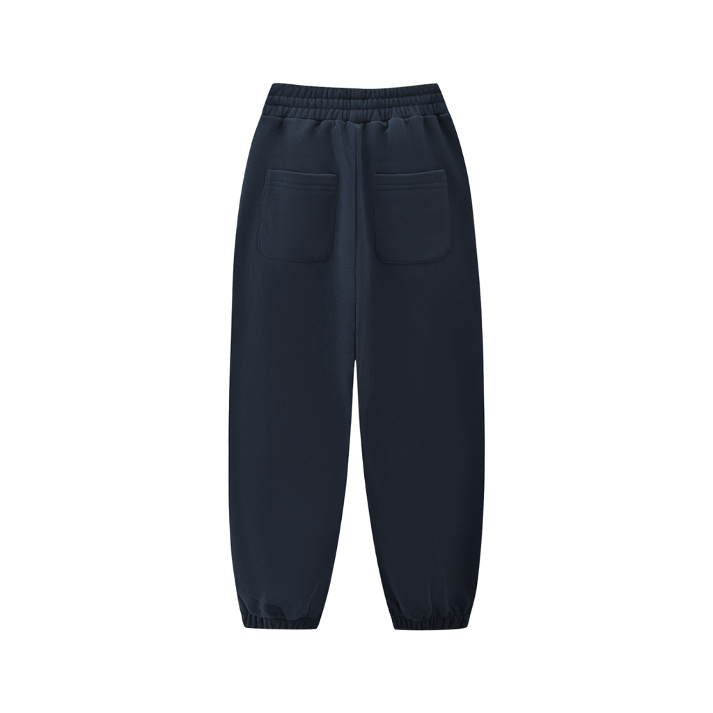 DURO Youth Wrestling heavyweight fleece sweatpants in navy blue, back view
