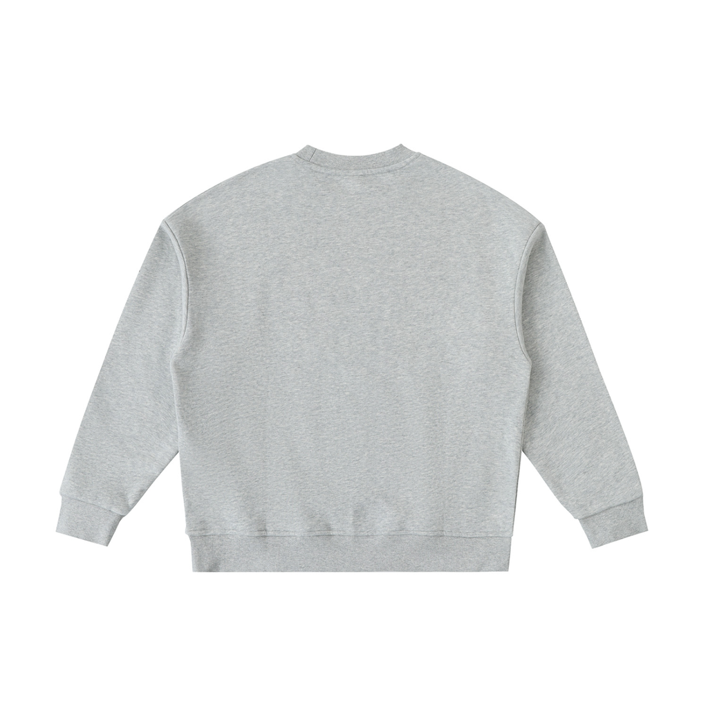 DURO Youth Wrestling heavyweight fleece crewneck in black, front view