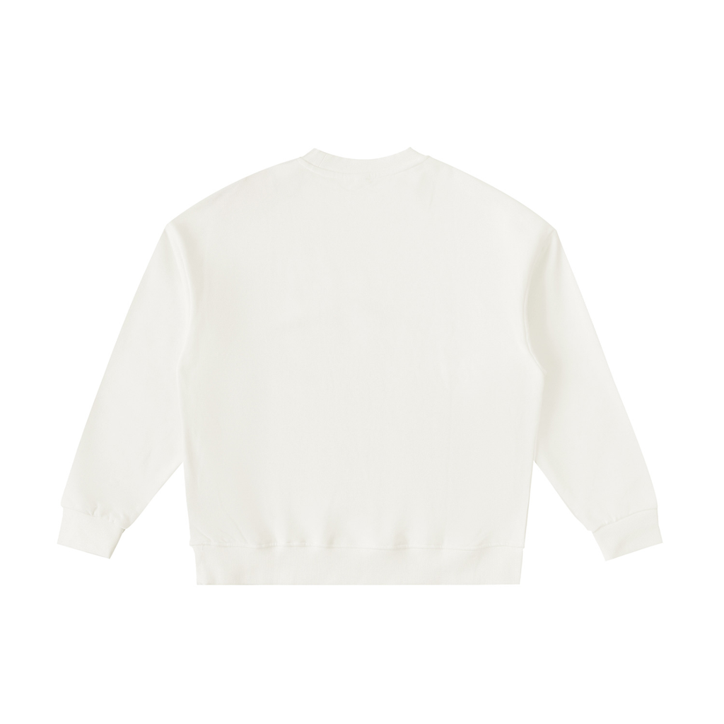 DURO Youth Wrestling heavyweight fleece crewneck in flower grey, back view