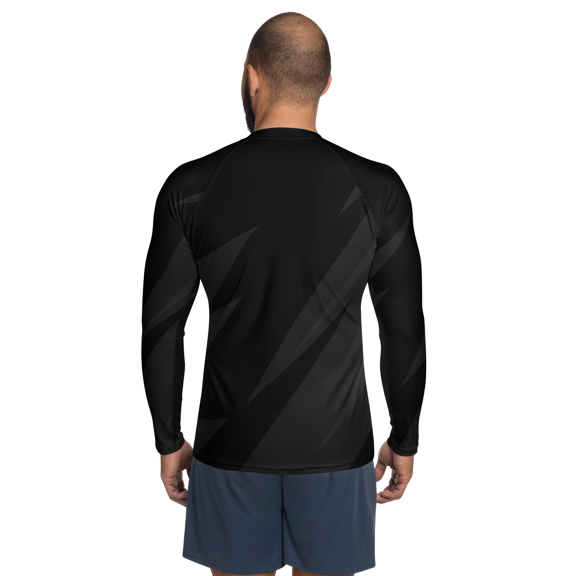 DURO Martial Arts long-sleeve rash guard, angled back view