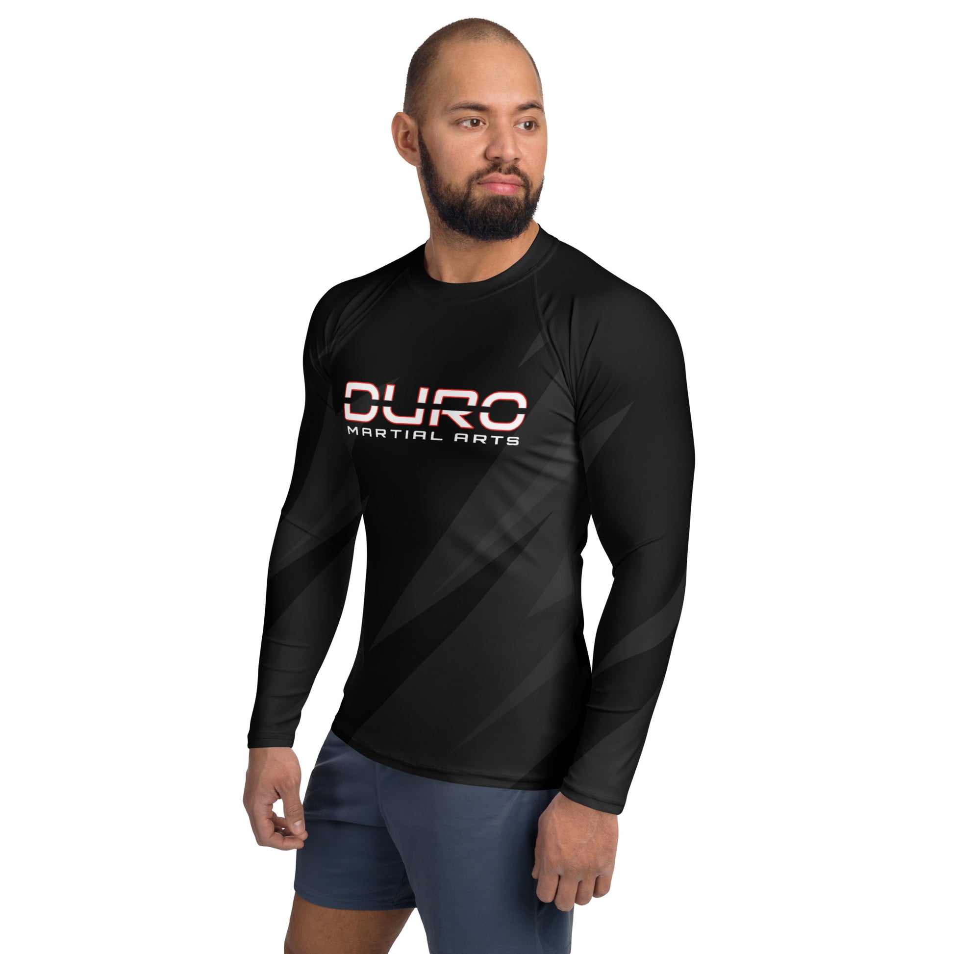 DURO Martial Arts long-sleeve rash guard, left side view