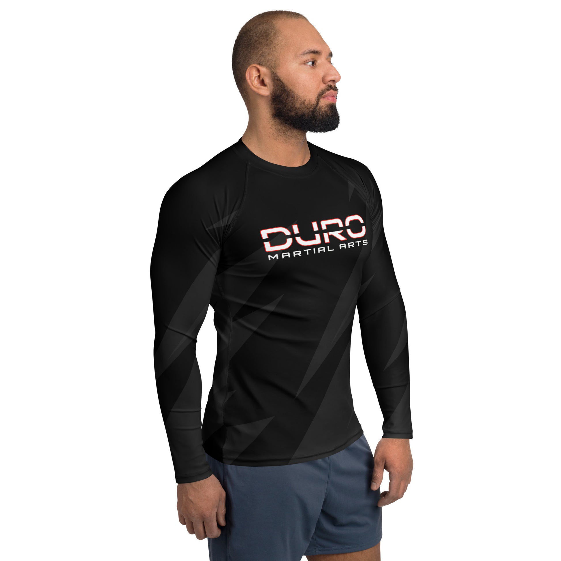 DURO Martial Arts long-sleeve rash guard, right side view