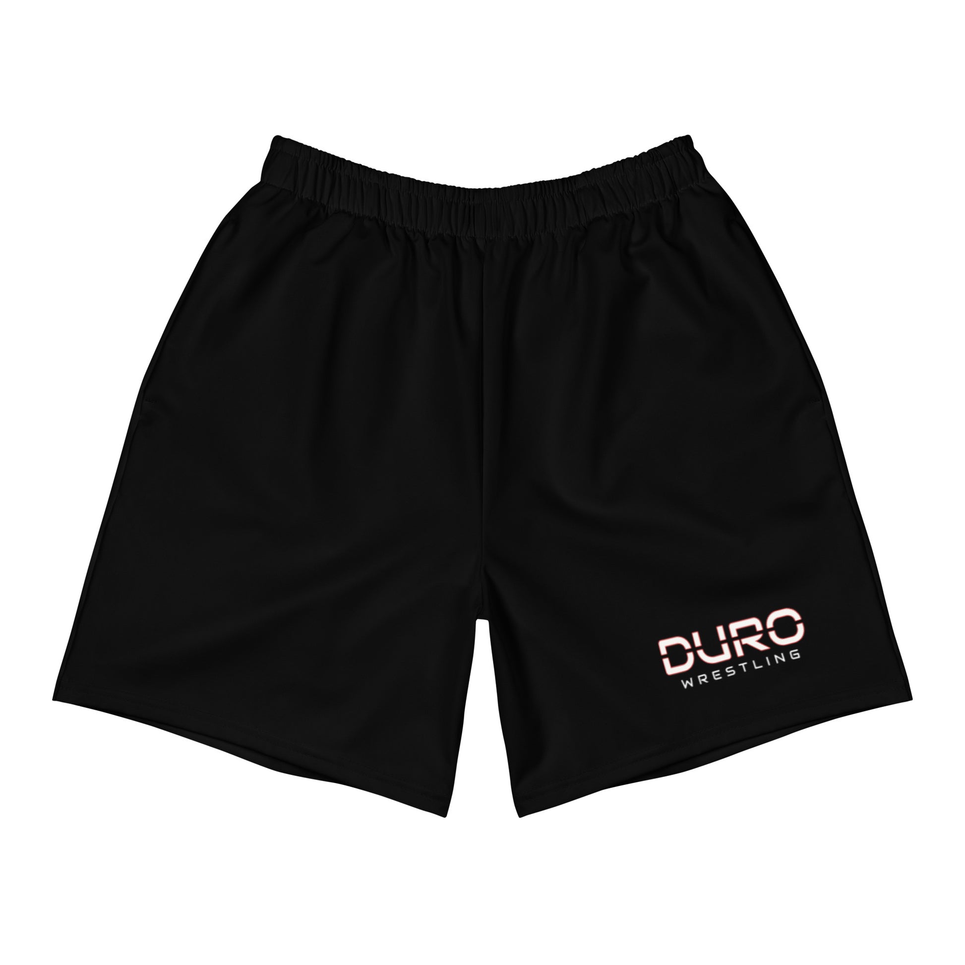 DURO Wrestling athletic shorts in black, front view