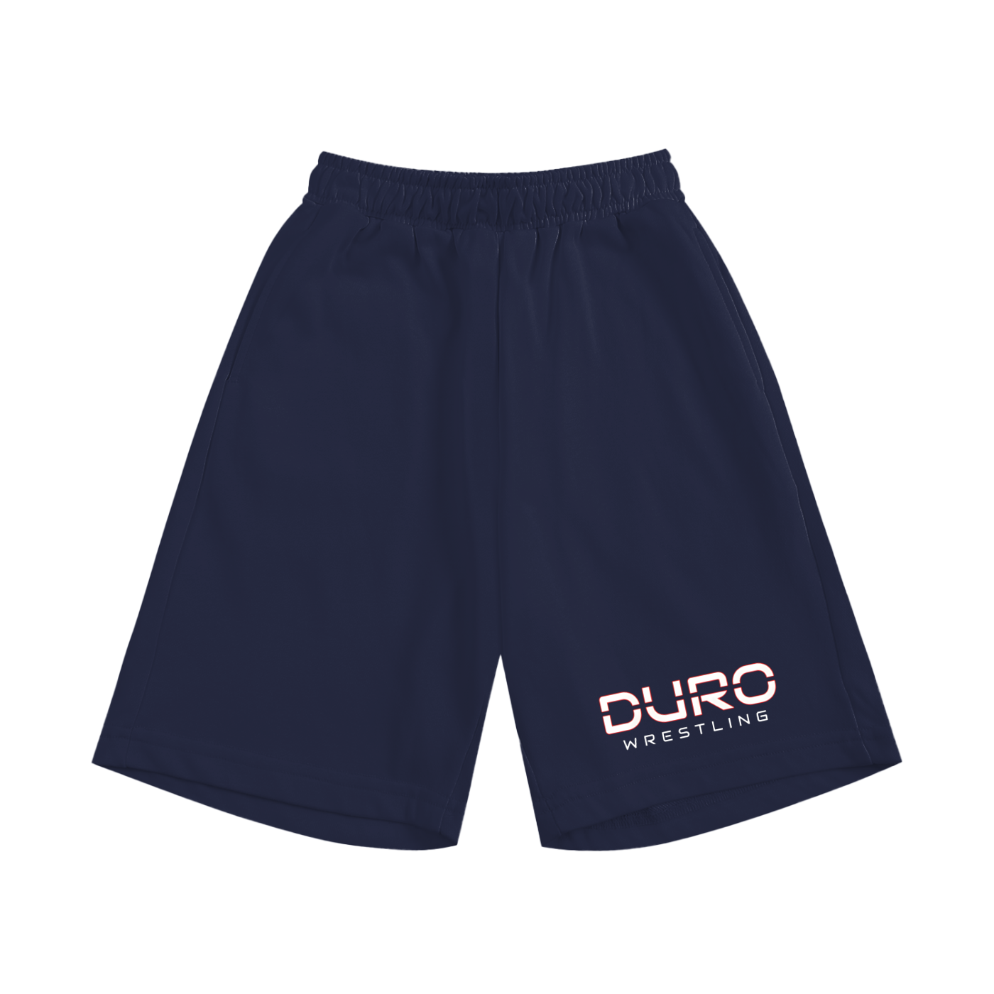 DURO Youth Wrestling cotton shorts in black, back view