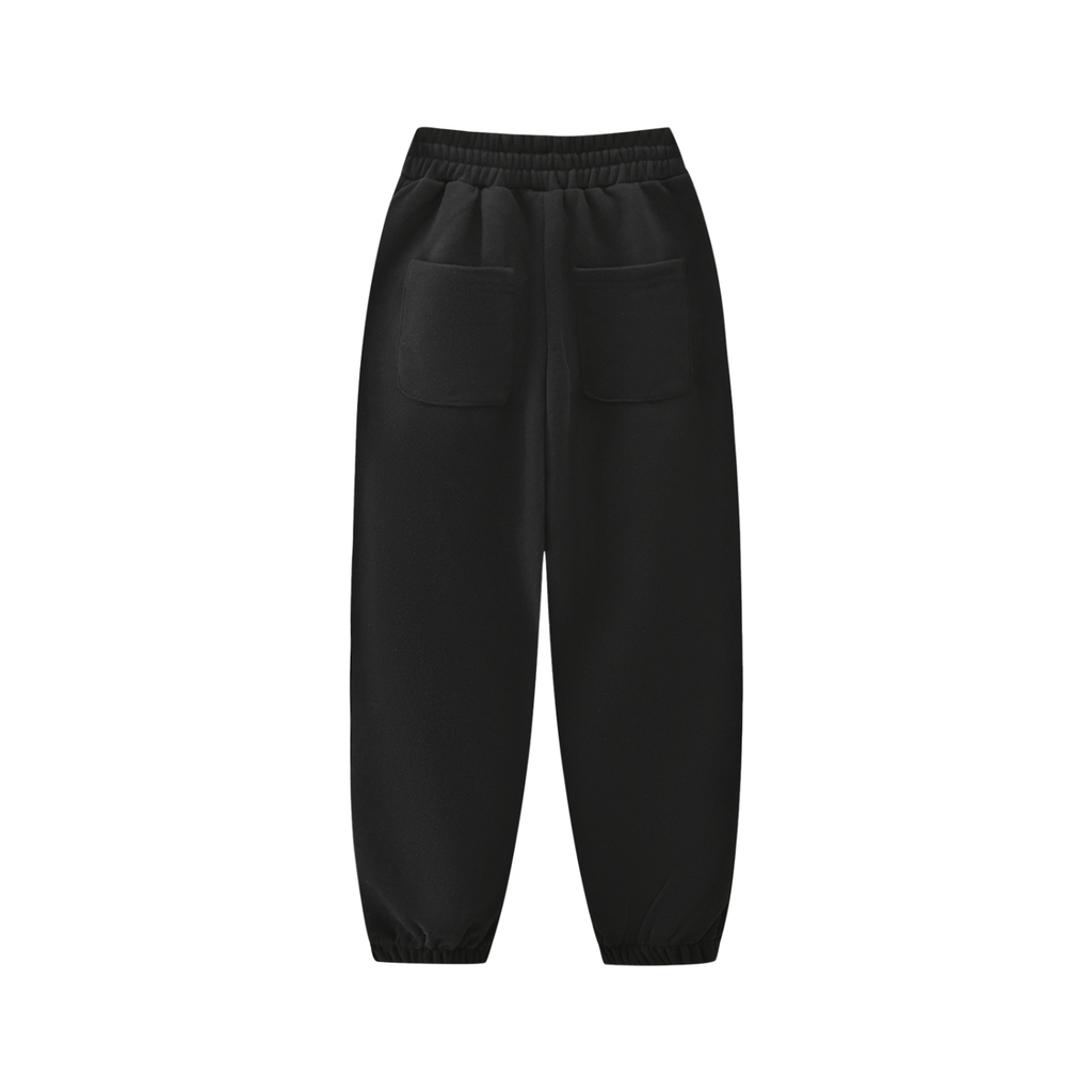 DURO Youth Wrestling heavyweight fleece sweatpants in black, front view