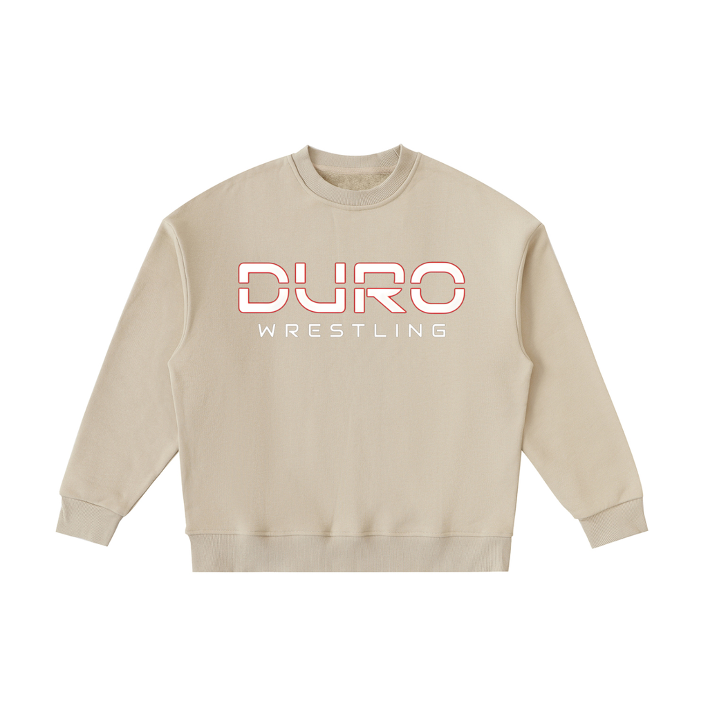 DURO Youth Wrestling heavyweight fleece crewneck in black, back view