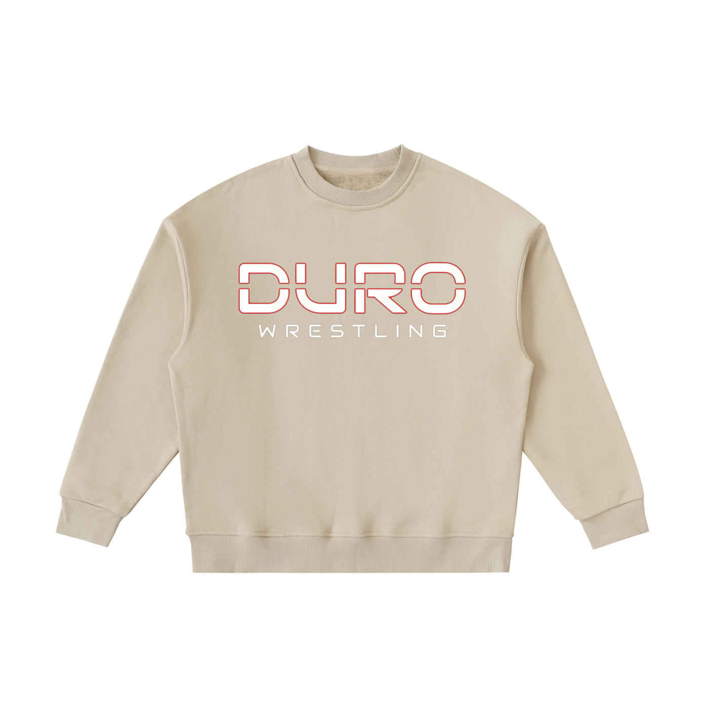 DURO Youth Wrestling heavyweight fleece crewneck in black, back view