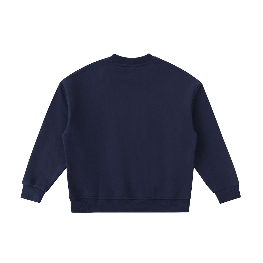 DURO Youth Wrestling heavyweight fleece crewneck in khaki, back view