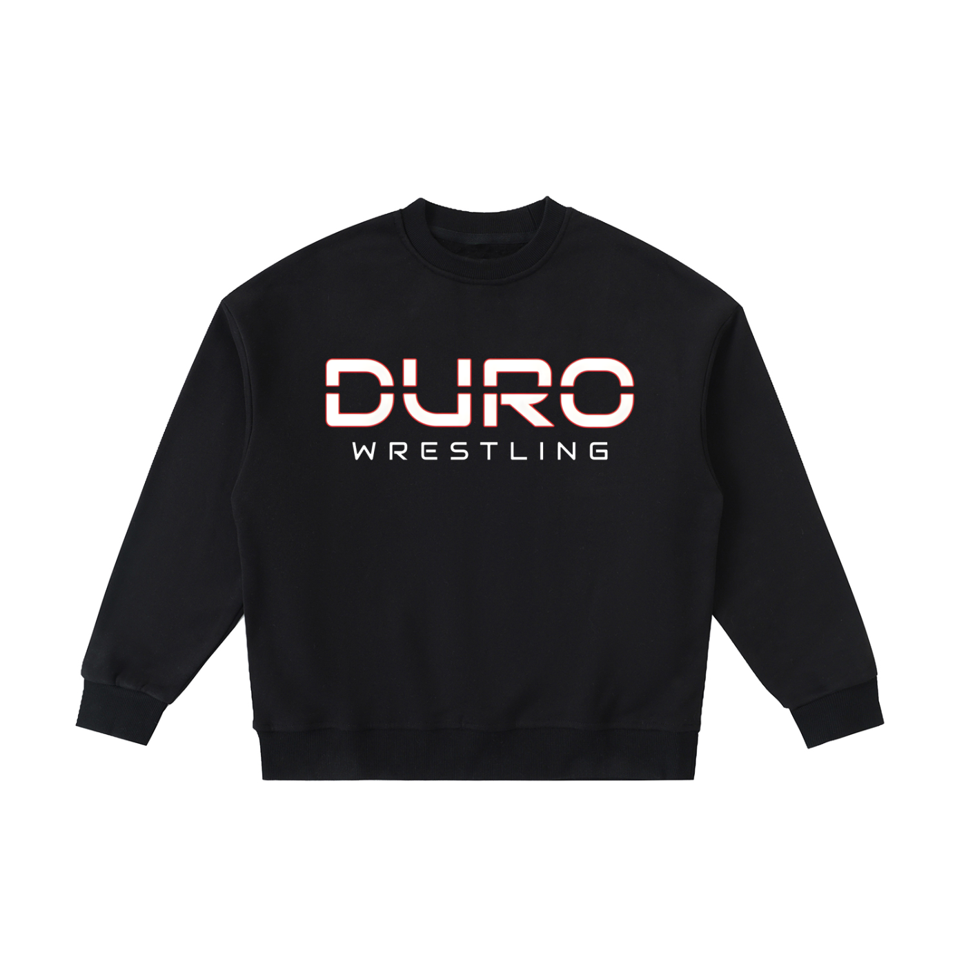 DURO Youth Wrestling heavyweight fleece crewneck in khaki, front view
