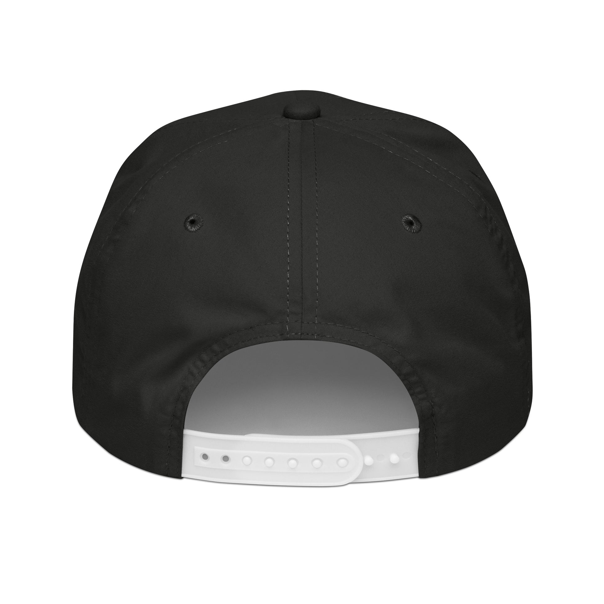 DURO Martial Arts 5-panel rope cap in black and white, back view