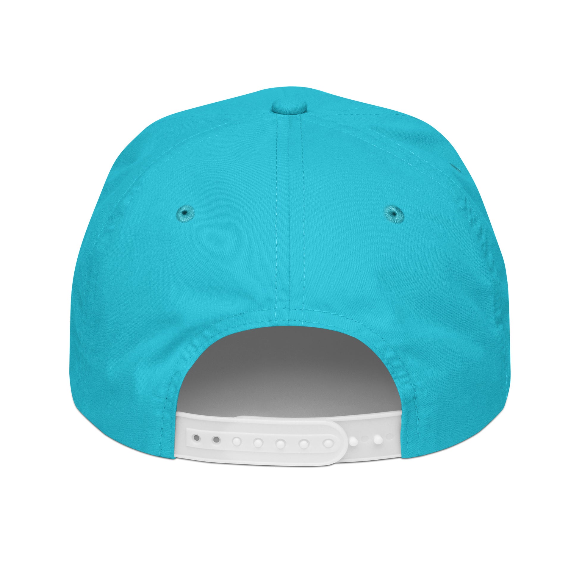 DURO Martial Arts 5-panel rope cap in turquoise and white, back view