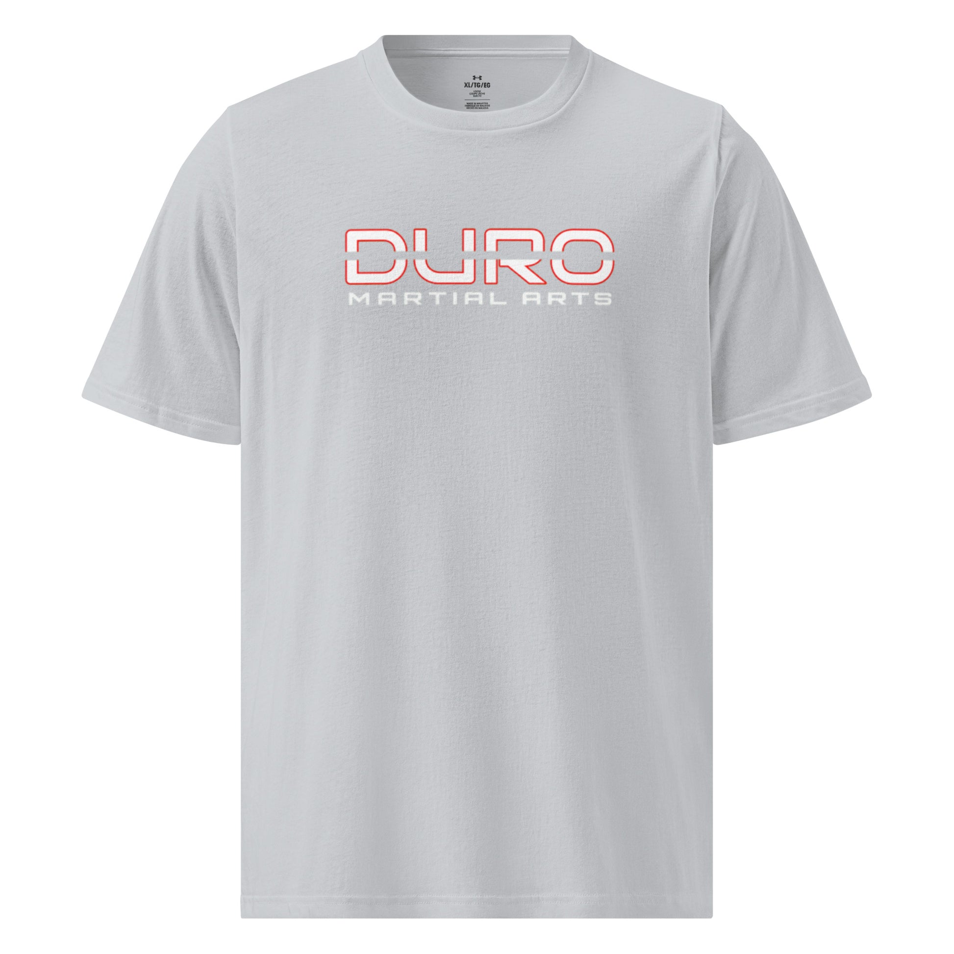 DURO Martial Arts Under Armour performance tee in grey, front view