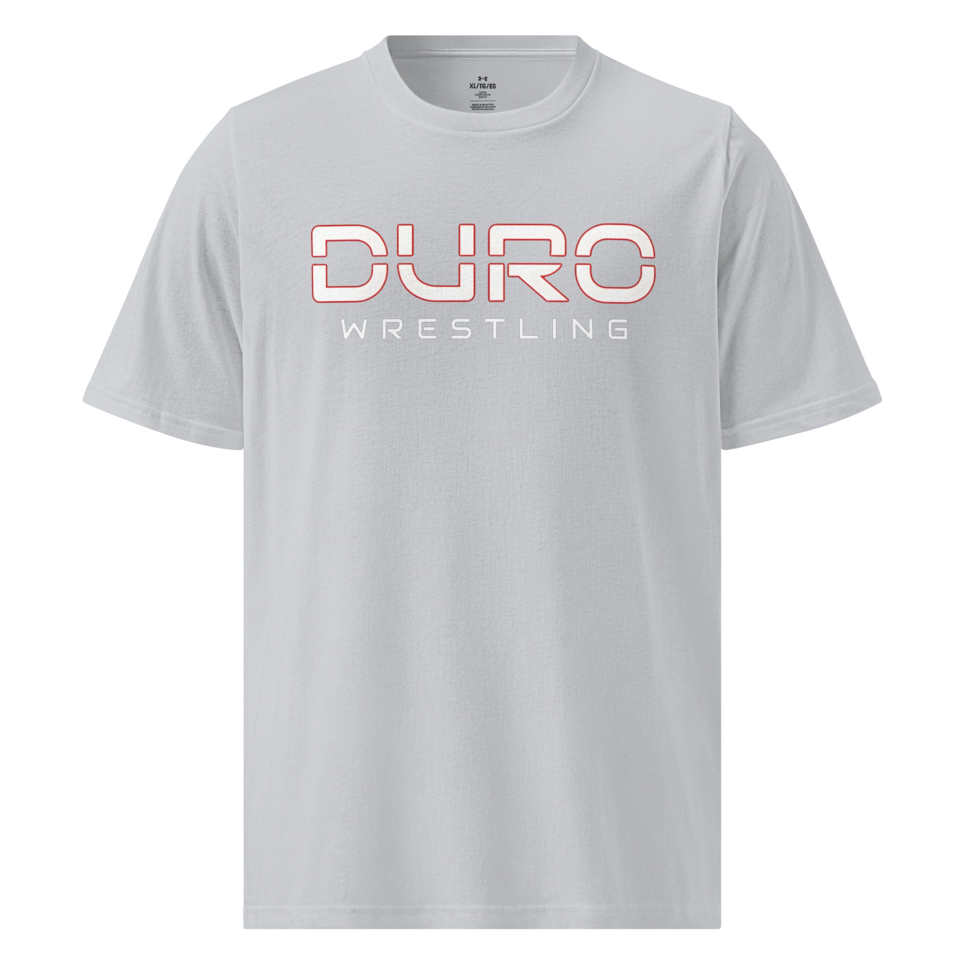 DURO Wrestling Under Armour training tee in grey, front view