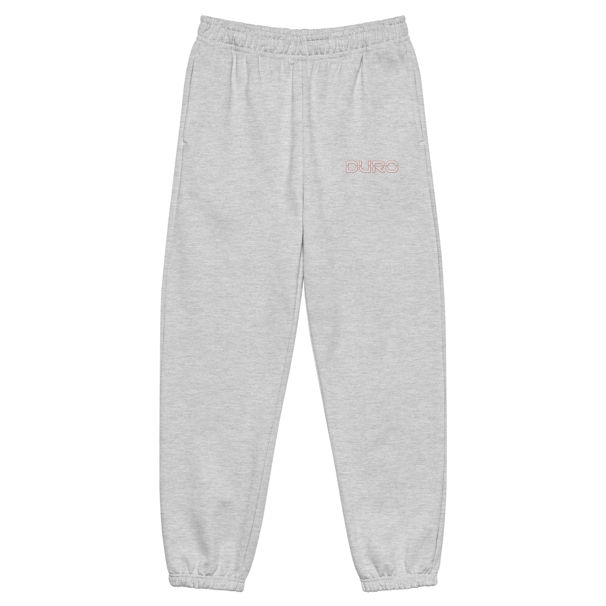 DURO Wrestling heavyweight sweatpants in athletic heather grey, front view