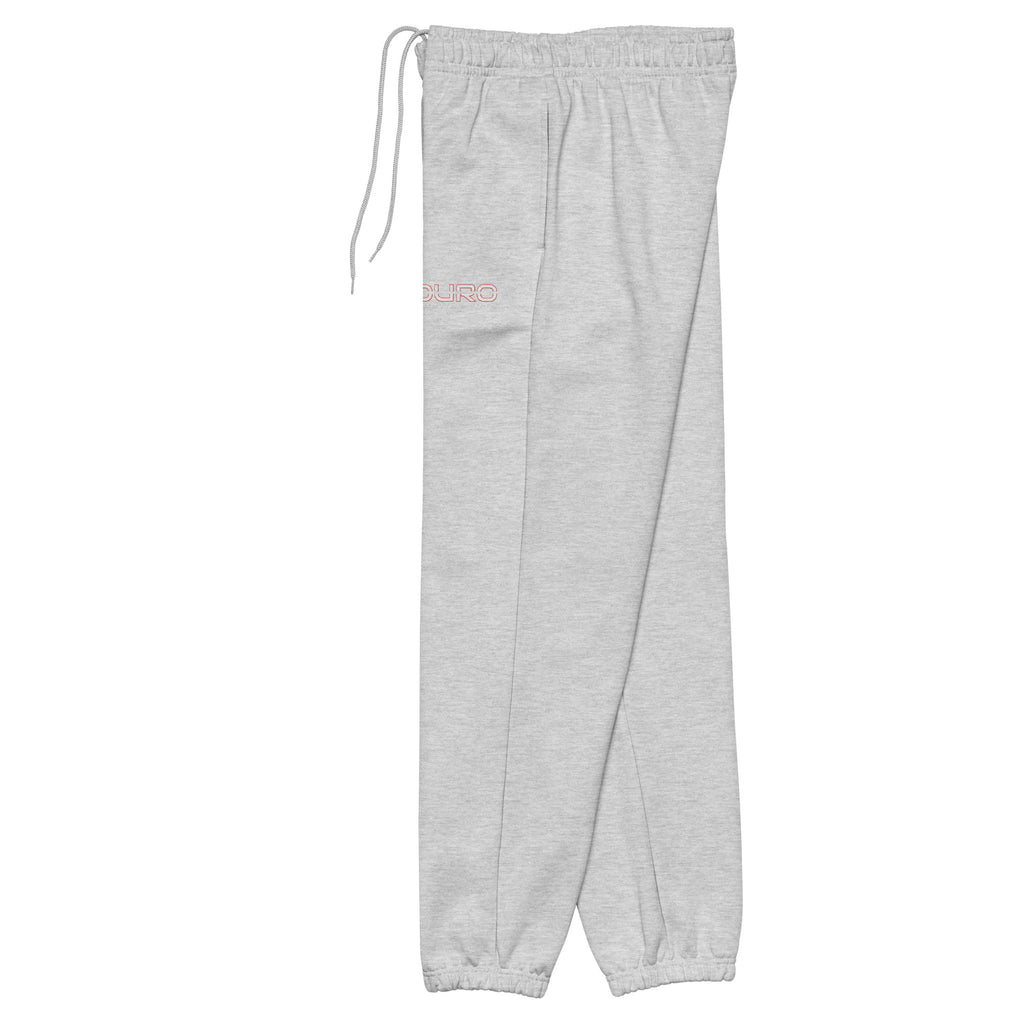 DURO Martial Arts heavyweight sweatpants in athletic heather grey, left side view