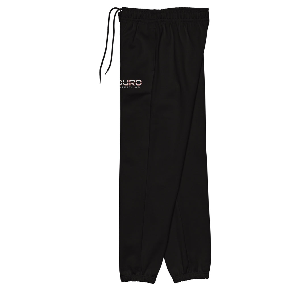 DURO Wrestling heavyweight sweatpants in black, left side view