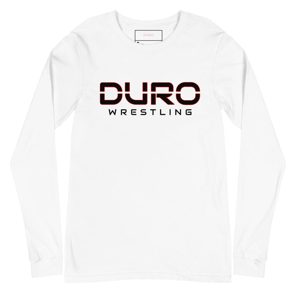 DURO Wrestling everyday long sleeve tee in white, side view