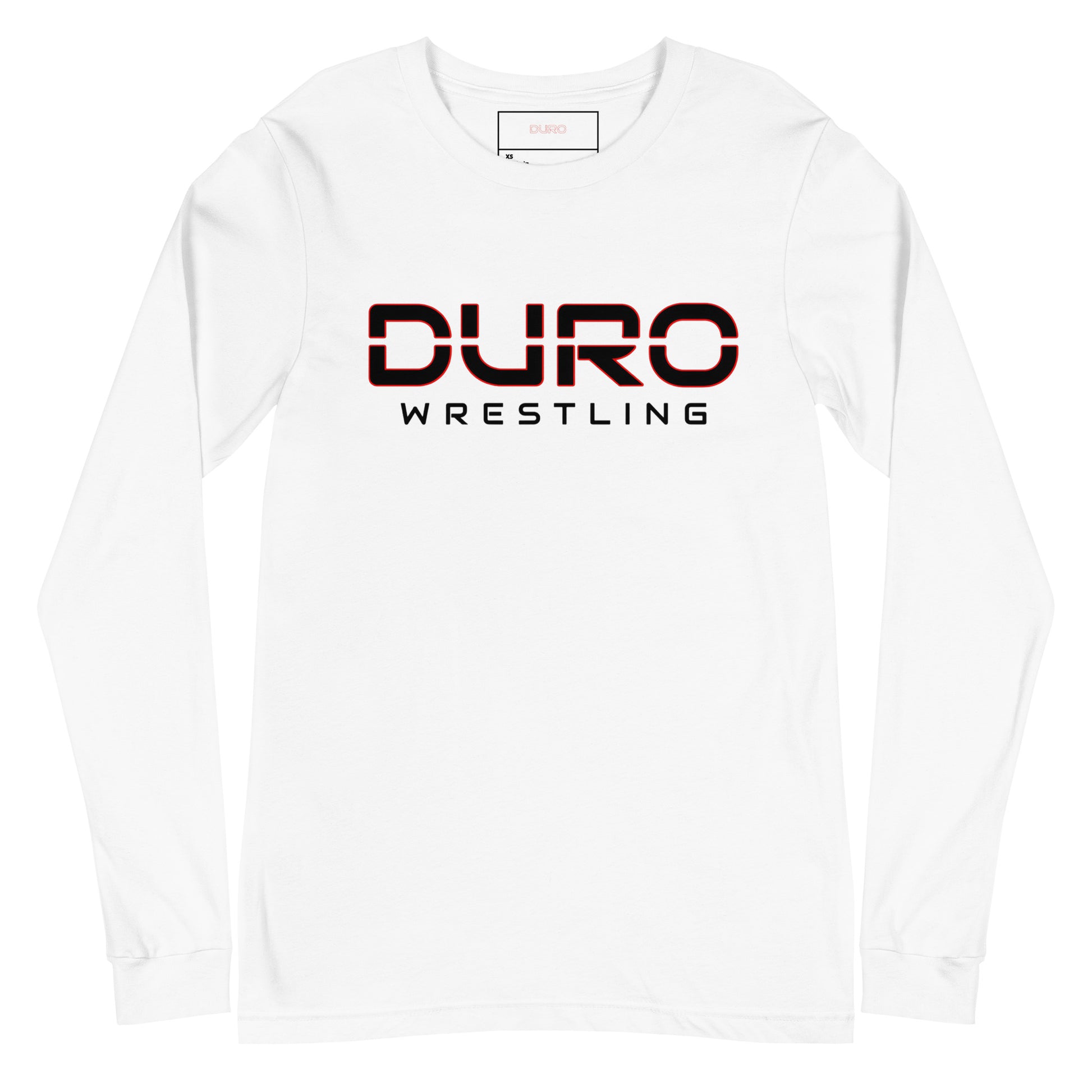 DURO Wrestling everyday long sleeve tee in white, side view