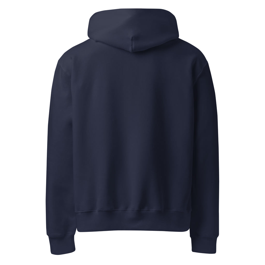 DURO Martial Arts heavyweight hoodie in navy, back view