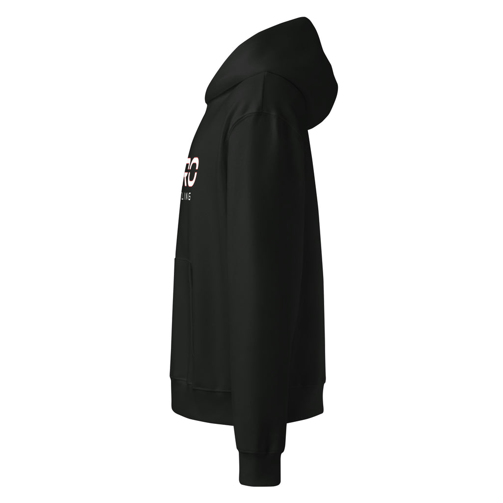DURO Wrestling heavyweight hoodie in vintage black, left side view