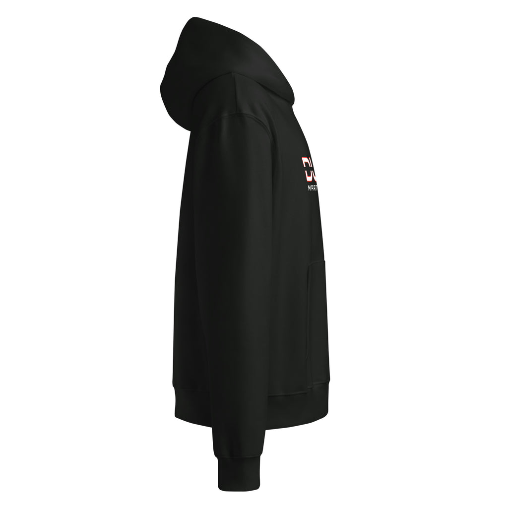 DURO Martial Arts heavyweight hoodie in vintage black, right side view