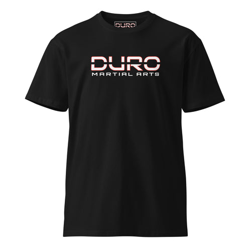 DURO Martial Arts everyday tee in black, front view