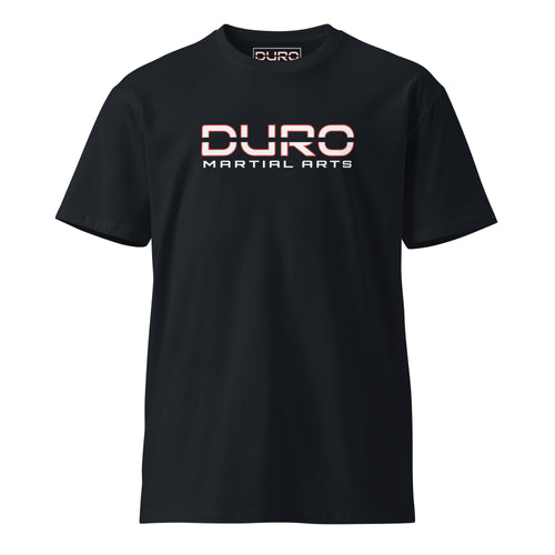 DURO Martial Arts everyday tee in navy, front view