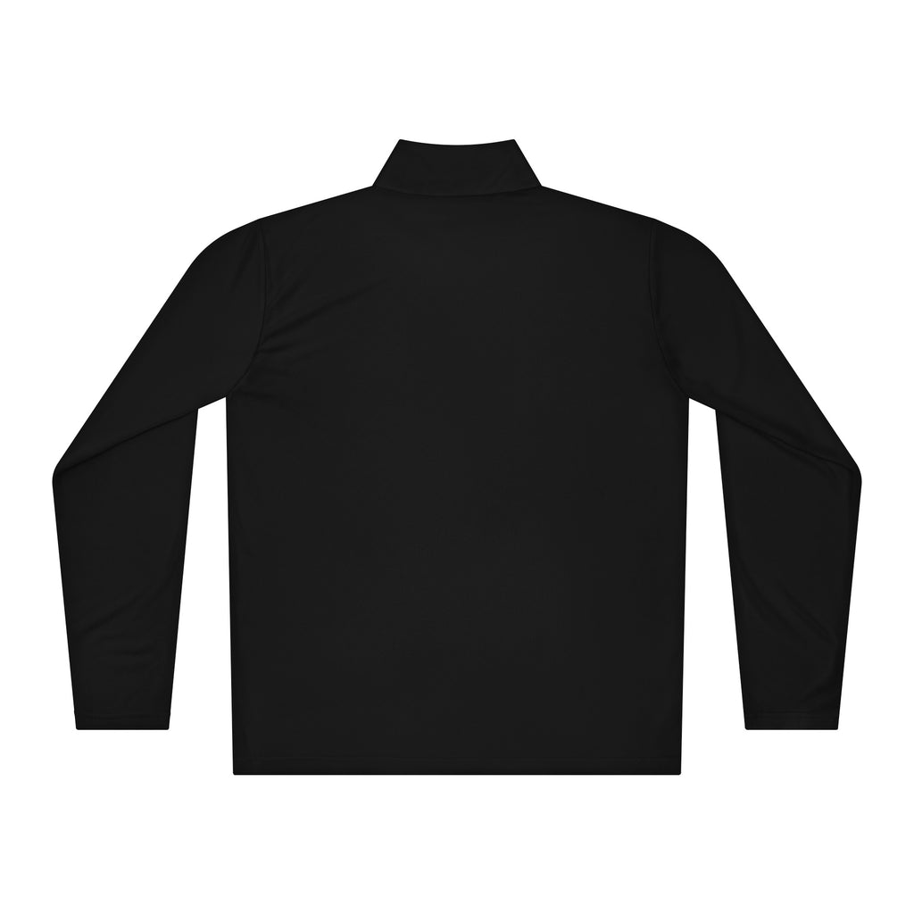 DURO Martial Arts performance quarter-zip in black, back view
