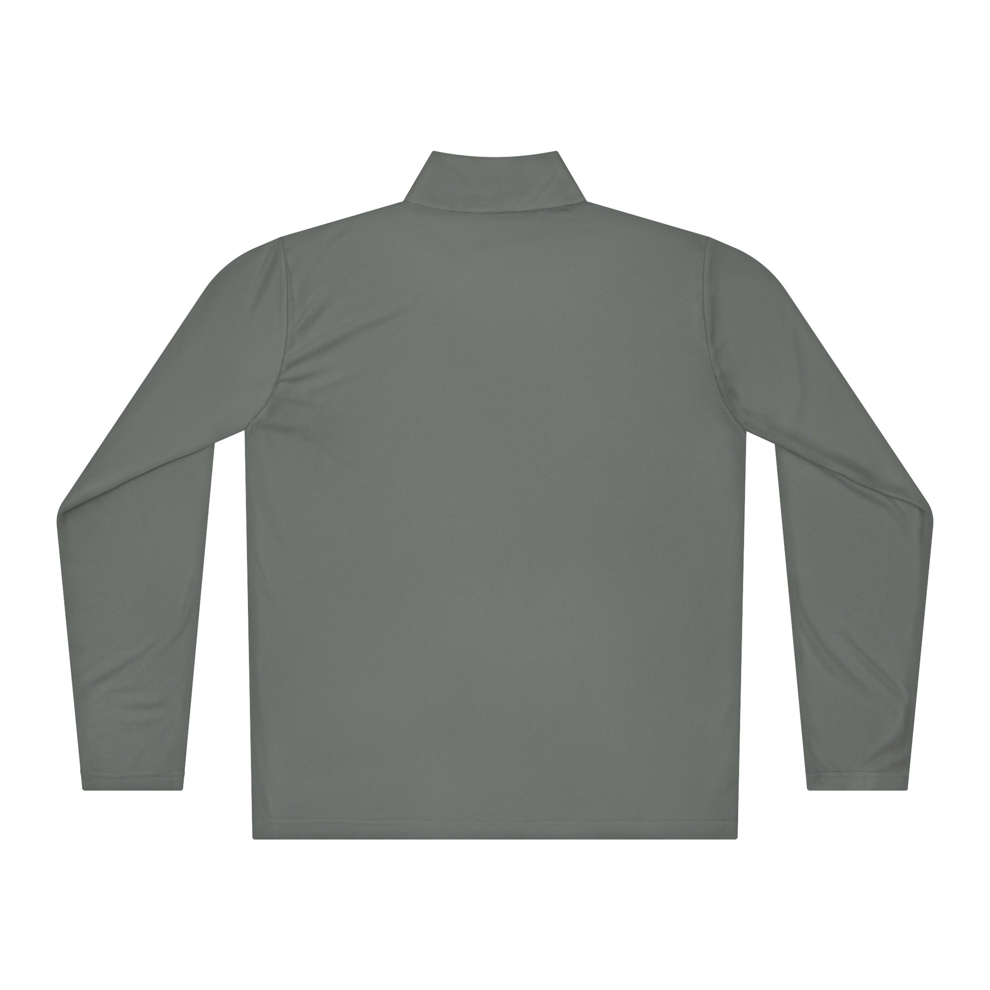 DURO Martial Arts performance quarter-zip in concrete grey, back view