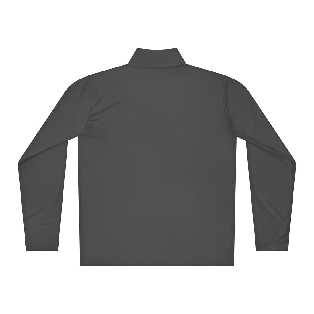 DURO Martial Arts performance quarter-zip in iron grey, back view
