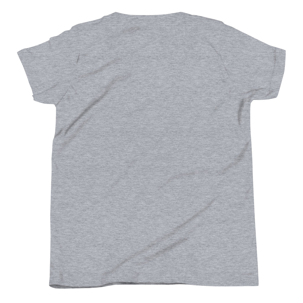 DURO Youth Wrestling everyday tee in athletic heather grey, back view