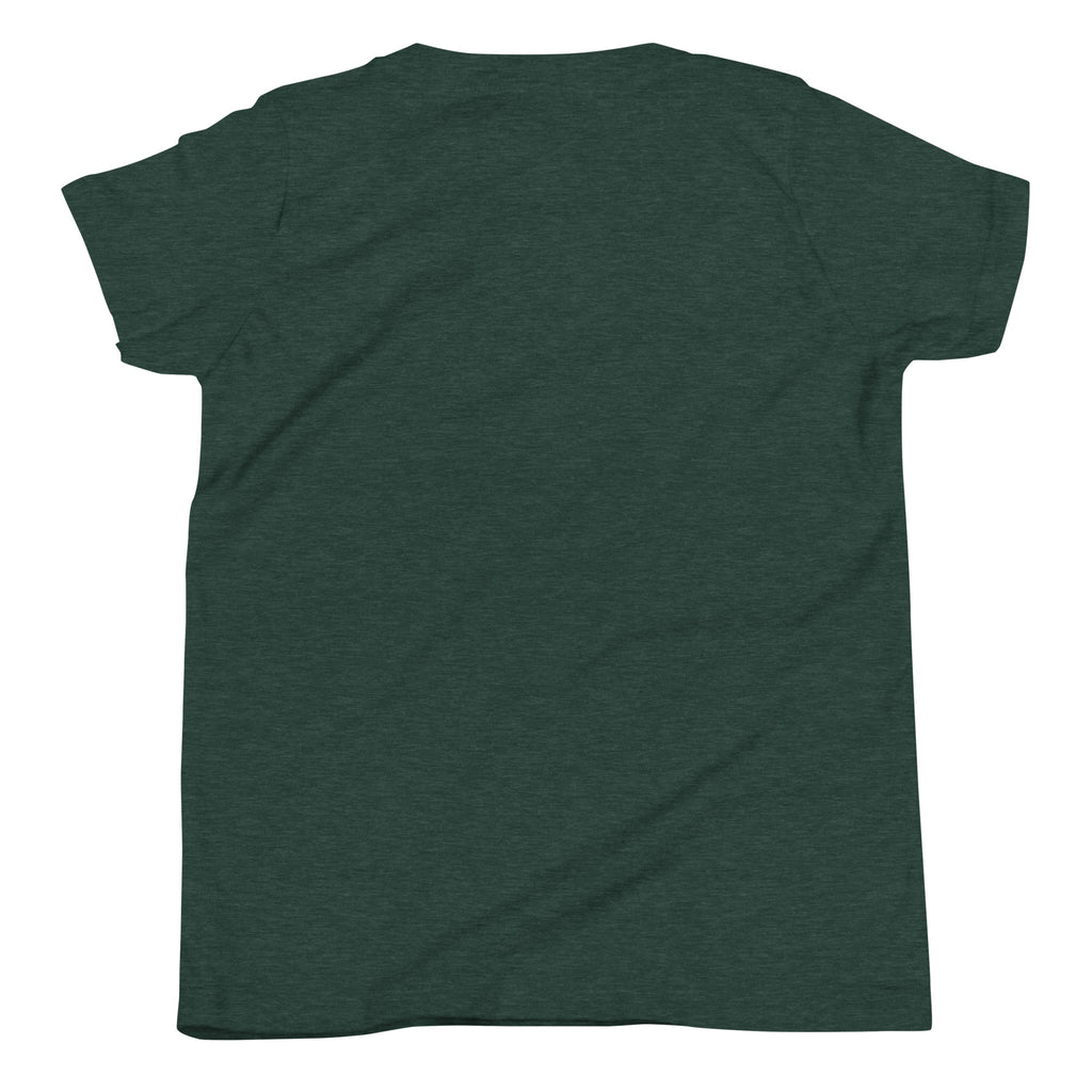 DURO Youth Wrestling everyday tee in heather forest green, back view