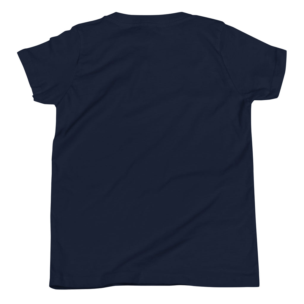 DURO Youth Wrestling everyday tee in navy, back view